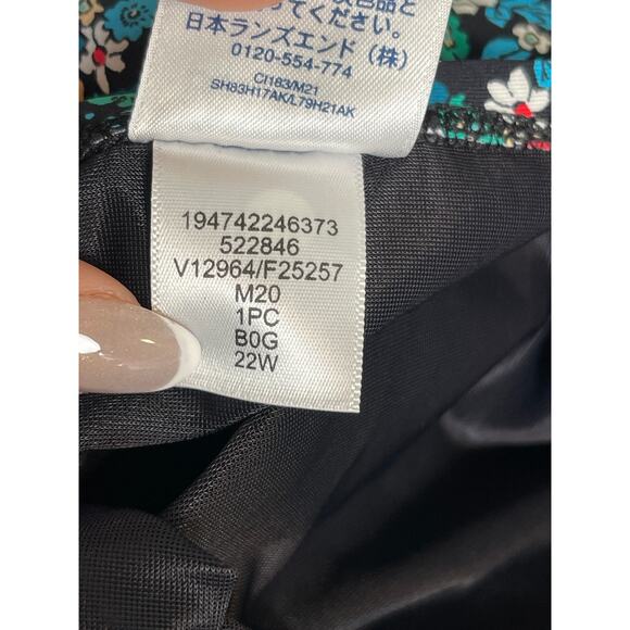 Lands' End Chloride Resistant Floral Scoop Neck Dresskini Women's 22W Coastal - Picture 7 of 10